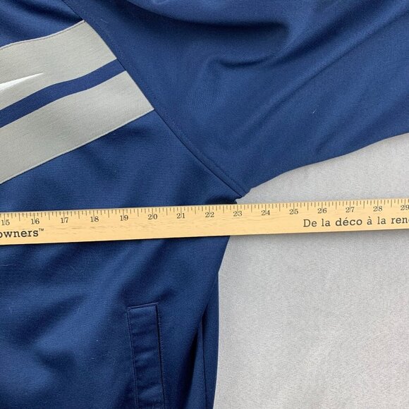 Nike Mens Track Jacket Large Blue Full Zip Sweater Long Sleeve Raglan Athletic - Picture 6 of 10